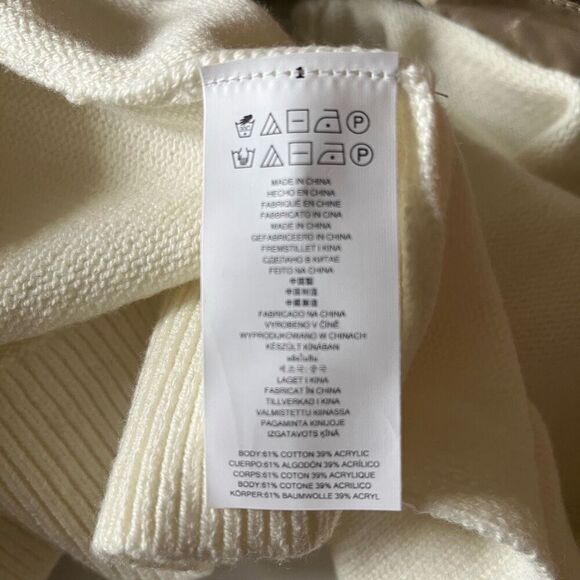 Michael Kors Faux Fur Vest Large Cream Waterfall Sweater Removable Collar NWT - Picture 7 of 10